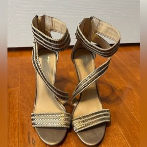 Joe’s Jeans high heeled gold sandals